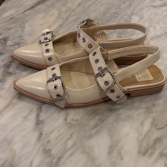 Dolce Vita Cream Buckle Flats - Picture 3 of 4